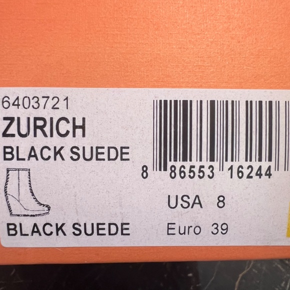 Isola Women's Black Suede Boots with Black Woven Leather Accents, Size 8 - Picture 4 of 4